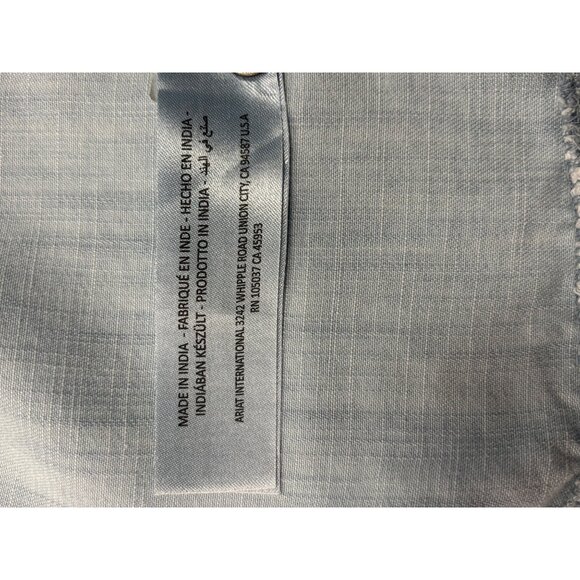 Ariat Boho Western Chambray Top Womens Large Paisley Ruffle Festival - Picture 5 of 10